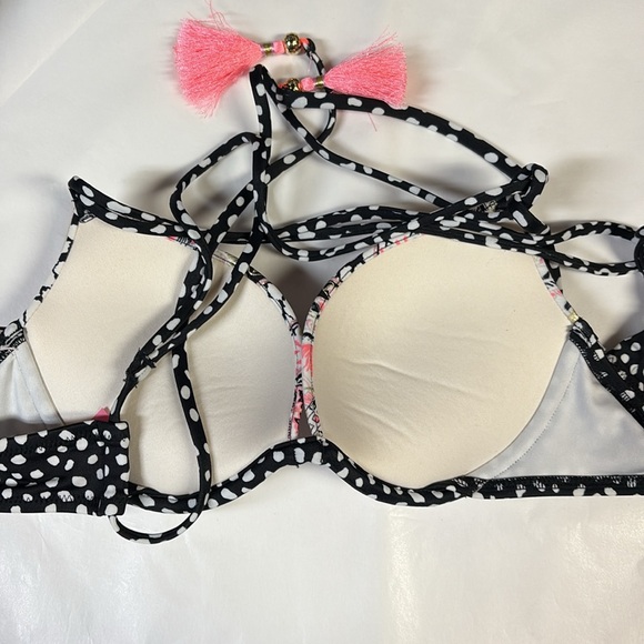 Victoria’s Secret The Gorgeous Push-up Bikini Top Black Boho Size 34A NWT! - Picture 4 of 6